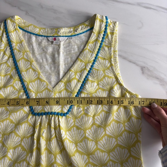 Boden Shell Print Sleeveless Top cotton size S green - Picture 6 of 9